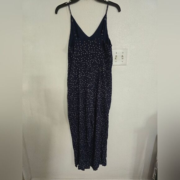 Rails Gabrielle Navy Speckeled Dots Jumpsuit Wide Legs Size M - Picture 12 of 14